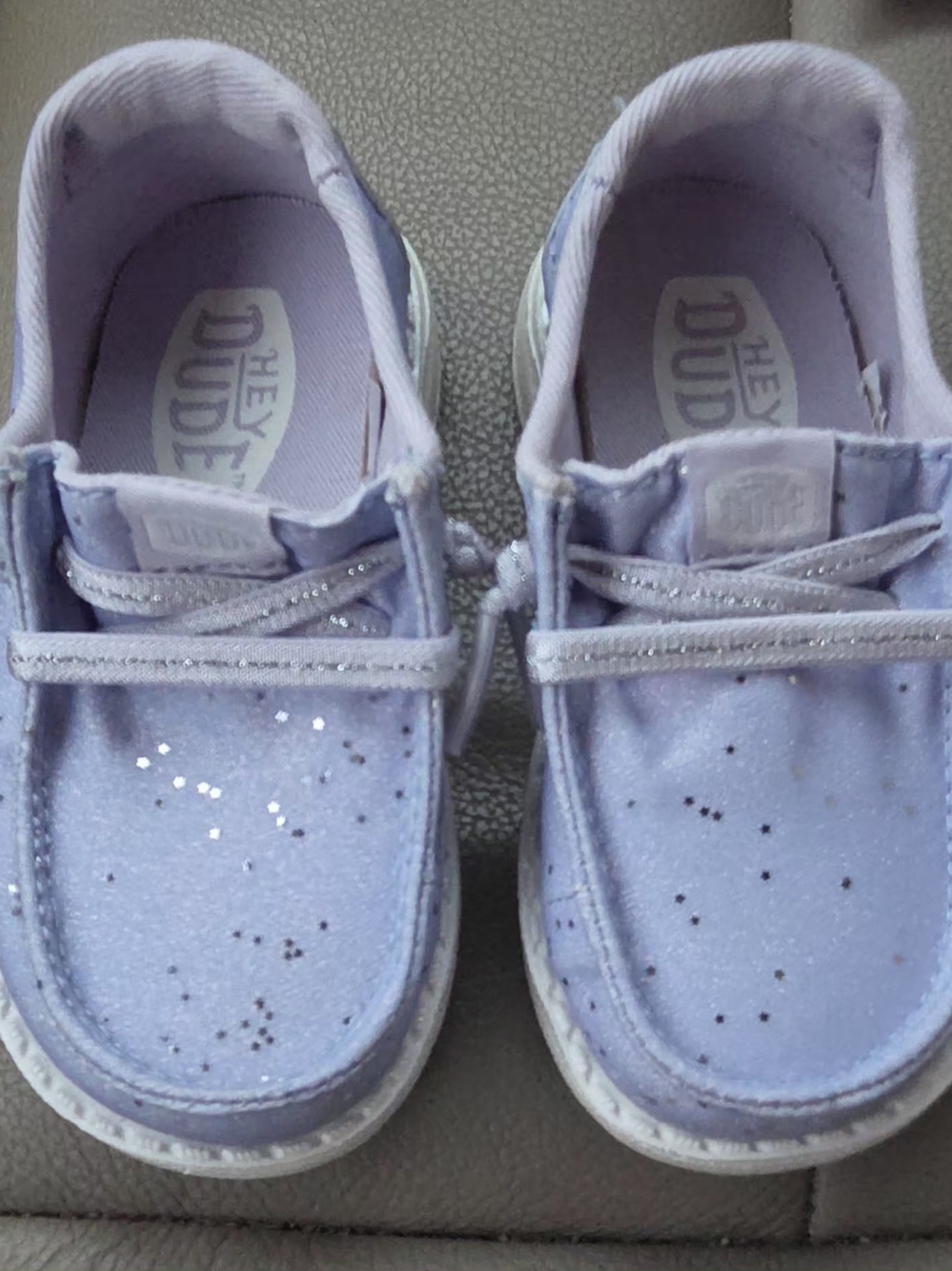 Hey Dude Kids Lavender Glitter Slip-On Sneakers